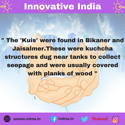 Kuis – kuchcha structures in Bikaner, Rajasthan, dug near tanks to collect seepage covered with planks of wood 